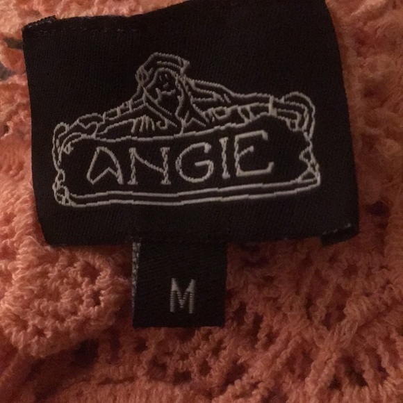 Angie eyelet lace Ombré pink gray top coverup size M - Picture 11 of 12